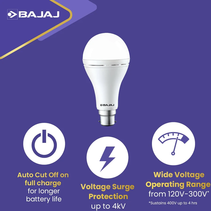 Bajaj LED 9W Emergency Bulb  - Image 2